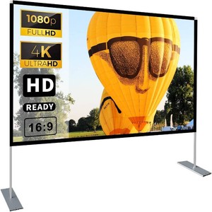 Projector Screen with Stand 100 inch 169 HD 4K Outdoor Projector Screen for Home Theater 3D Fast-Folding Portable Projection Screen Indoor Legs and Carry Bag Projector Movie Screen Wrinkle-Free