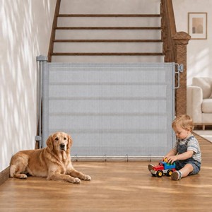 Cumbor 27-40 Retractable Baby Gates for Stairs & Doorways, Indoor Outdoor