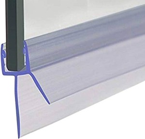 Frameless Shower Door Bottom Seal with Drip Rail 38 Thick Glass 27.5 Long Sweep - Glass Door Seal Strip Stop Shower Leaks