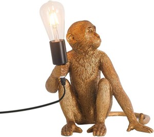 Monkey Animal Lamp,Resin Table Lamp for Bedroom,Unique Bedside Light Home Office,Novelty Creative Desk Lighting Fixture,DecorativeLamps Living Room,Gold Monkey Light,Whimsical Design