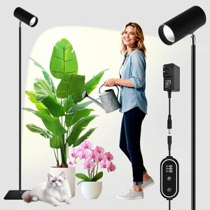 30W Full Spectrum Grow Light, 5000LM High PPFD & CRI COB LED Tall Plant Light with 6812H Timer, 28-83 Standing & Angle, Grow Lights for Indoor Plants, Succulents & Flowers, 4000K Warm White