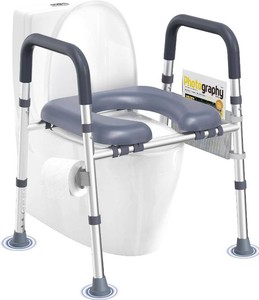 HOMLAND Toilet Seat Risers for Seniors, Raised Toilet Seat with Handles