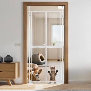 $150 NiceTCU 74.8-98.43 Extra Tall Cat Gate, 33.86-35.8 Wide Acrylic Pet Gate