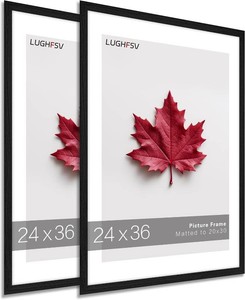 24x36 Picture Frame for Wall, Poster Frame 20x30 with Mat or 24x36 without Mat, Horizontal and Vertical for Wall Mounting, Home Office Decoration