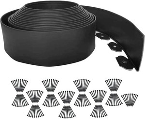 Landscape Edging 98FT,Garden Edging Borders Black Extra Tall 4IN High with 150pcs Plastic Stakes, Lawn Edging Flexible DIY Fence for Landscaping,Flower Bed,Grass,Gravel,Tree Surrounding