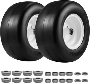 13x6.50-6 Lawn Mower Tire and Wheel Flat Free 2 PCS Solid Smooth Zero Turn
