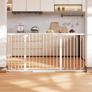 $200 Cumbor 36.6-64 in Extra Wide Baby Gate for Stairs, Dog Gate Indoor, White