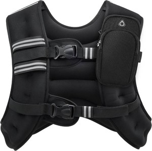 ZELUS Weighted Vest, 6lb8lb12lb16lb20lb25lb30lb Weight Vest with Reflective Stripe for Workout, Strength Training, Running, Fitness, Muscle Building, Weight Loss, Weightlifting