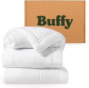 $199 Buffy Cloud Cooling Comforter QueenFull- White Comforter Queen for Hot Sleepers, Machine Washable Lightweight Fluffy All-Season Temperature-Regulating Eucalyptus Lyocell Duvet Insert
