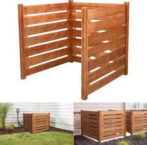Air Conditioner Fence,Wooden Privacy Fence,3 Panels 36 L x 36 W x 36.5 H,Wood Compost bin,Suitable for Outdoor Trash Cans,AC, Pool Equipment Enclosures.