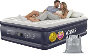 VOSSER Air Mattress Queen with Built-in Pump, Blow up Bed,18 Raised