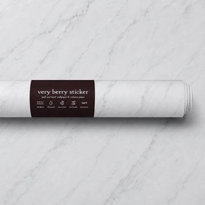 Very Berry Sticker Marble Contact Paper (White Matte, 24 x 78, 1 Pack)