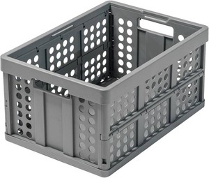 Clax  crate  folding box  basket  48 qt (12 gal)  grey