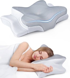 Ultra Pain Relief Cooling Pillow for Neck Support, Adjustable Cervical Pillow Cozy Sleeping, Odorless Ergonomic Contour Memory Foam Pillows, Orthopedic Bed Pillow for Side Back Stomach Sleeper