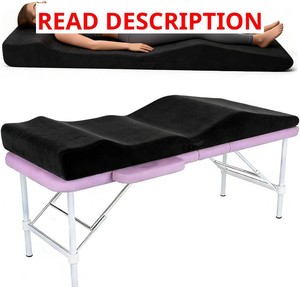 Lash Bed Topper, Ergonomic Curvy Massage Bed Topper Esthetician Bed Cushion, Non-Slip Spa Table Memory Foam Pad with Removable Cover, Ideal for Facials, Eyelash & Beauty Salon, 71 23 Black