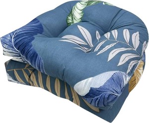Blue Leaf Outdoor Wicker Seat Cushion for Patio Furniture