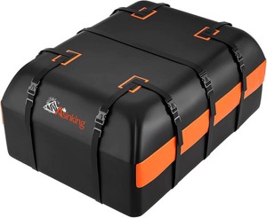 Car Rooftop Cargo Carrier Bag, 21 Cubic Feet 100% Waterproof Heavy Duty 840D Car Roof Bag for All Vehicle withWithout Racks - Anti-Slip Mat, 6 Door Hooks, Storage Bags, 2 Extra Straps, Luggage Lock