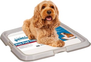 Pawise Dog Pee Pad Holder for Puppy, Puppy Pad Holder Tray, Pet Training Pee Pad, Indoor Potty Tray for Senior Dogs, Dog Toilet for Newborn Puppies, 23.5 x 23.5