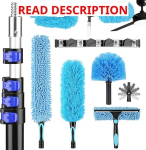25ft High Reach Extendable Duster Kit with 4.5-18ft Extension Pole