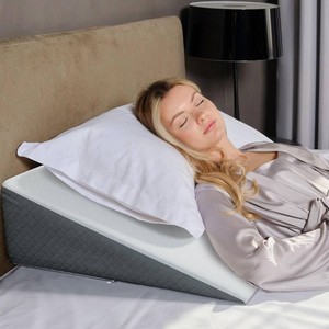 Kolbs Bed Wedge Pillow for Sleep Apnea, FSA Eligible Acid Reflux, and Back Pain Relief, with Chic Jacquard Cover - Headboard Wedges for Sleeping (Standard Width 7.5 Height)