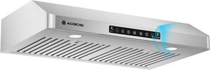 $240 AAOBOSI 30 Inch Under Cabinet Range Hood, 800 CFM Stainless Steel Kitchen Vent Hood with Gesture Sensing, Touch Control, 3-Speed Exhaust Fan, LED Lights, Ducted Range Hood