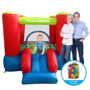 $460 PICASSO-TILES Jump & Slide Inflatable Kids Play Bounce House with Ball Pit, STEM Toys for Kids 3