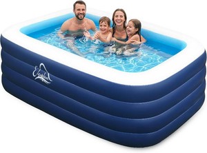 $120 Deep Inflatable Pool for Family, No Collapse Pool 100X60X30
