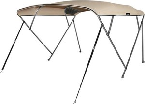 $150 MSC 3 Bow 4 Bow Bimini Top Boat Cover,Waterproof Solution Dyed Polyester Made,2 Support Poles& 4 Adjustable Straps Included