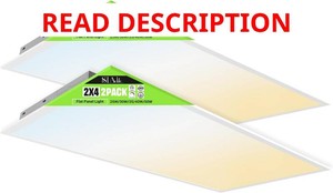 2x4 LED Flat Panel Light 5040353025W 6500lm Adjustable, 0-10V Dimmable LED Flush Mount Ceiling Light Fixtures, 2.7K3K3.5K4K5K Selectable for Office Kitchen Garage - ETL Listed