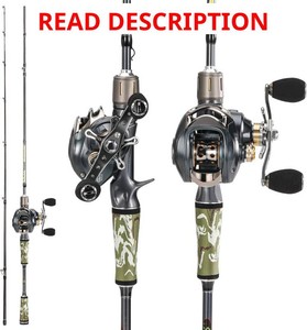 Sougayilang FISHING POLE for Freshwater and Inshore, 2 Piece 30Ton24Ton Graphite Fishing Rod with SuperPolymer Handle, S Style Hook Keeper