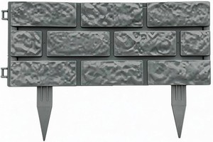 10 Pcs - Landscape Edging Faux Stone Garden Edging Border,17FT,7 in Tall Decorative Stone-Look Garden Border for Flower Bed Edging,Lawn,Landscaped Yard,Trees and Gardens,Grey