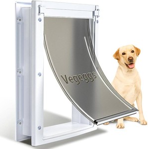 Large Dog Door for Door, Durable Plastic, Magnetic Pet Door with Lock Panel