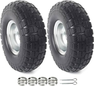 AR-PRO 10 Solid Tire and Wheel, Flat Free 4.103.50-4 Tire, 2-Pack