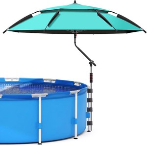 Above Ground Pool Umbrella 7.2 FT   Adjustable Outdoor Poolside Umbrella