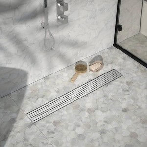 Linear Shower Drain 26, CUPC Certified, Brushed