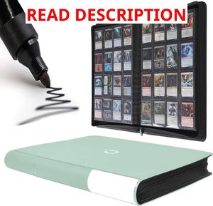 Premium Card Binder 16 Pocket - Fits 1600 Cards 4X4 Ringless Card Album with Sleeves for Trading Cards & Sports Cards Model C Asakusa Green