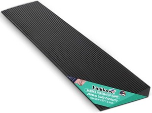 1.5 Rise Rubber Threshold Ramp, 2204Lbs Recycled Rubber Power Threshold, 35.4 L x 7.87 W Non-Slip Surface Solid Threshold Ramp is Adjustable and Cuttable for Wheelchairs, Power Scooters
