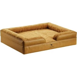 $225 NOAH & PAW Giant Dog Bed XXL 55x45x11 Inch, Orthopedic Dog Beds, Eggshell Memory Foam Infused with Cooling Gel, Waterproof, Machine Washable, Includes Inner Cover (Vegan Leather)