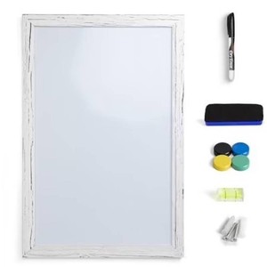 Real Wooden Framed Magnetic Dry Erase Whiteboard, 24 X 36, VerticalHorizontal Wall Mount, Includes Black Marker, Eraser and 4 Magnets, by Better Office Products (Rustic Brown)