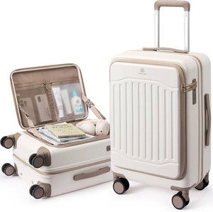 $200 LOVEVOOK Carry On Luggage 22x14x9 Airline Approved, Expandable Hard Shell Suitcase with Spinner Wheels, USB Charging Port & Front Laptop Pocket, PC Hardside Rolling Luggage with TSA Lock for Travel