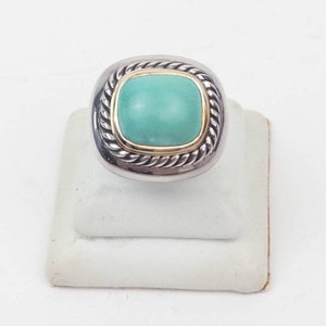 David Yurman Turquoise Rope Sterling Silver Ring Size 6.5
