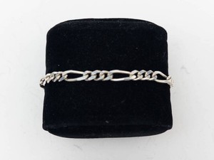 Italian Sterling Silver Figaro Chain Bracelet - 7 Inch