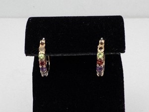 Ross-Simons Multi-Gemstone Hinged Hoop Earrings