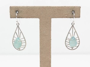 Aqua Chalcedony Sterling Silver Dangle Earrings