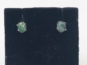 Green Quartz Sterling Silver Stud Earrings