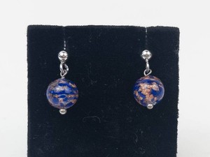 Murano Glass Sterling Silver Dangle Bead Earrings