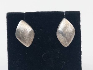 Sterling Silver Scratch Finish Stud Earrings