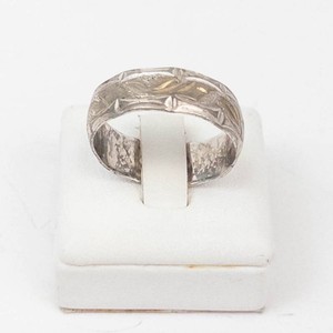 Sterling Silver Engraved Floral Band Ring Size 10