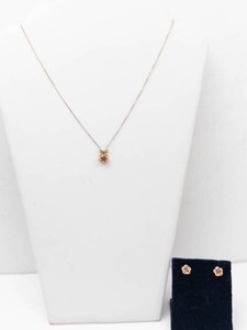 Krementz Gold Filled Rose Necklace & Stud Earrings Set