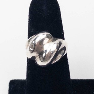MWS Tiered Dome Modernist Sterling Silver Ring Size 7.75